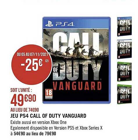 jeu ps4 call of duty vanguard