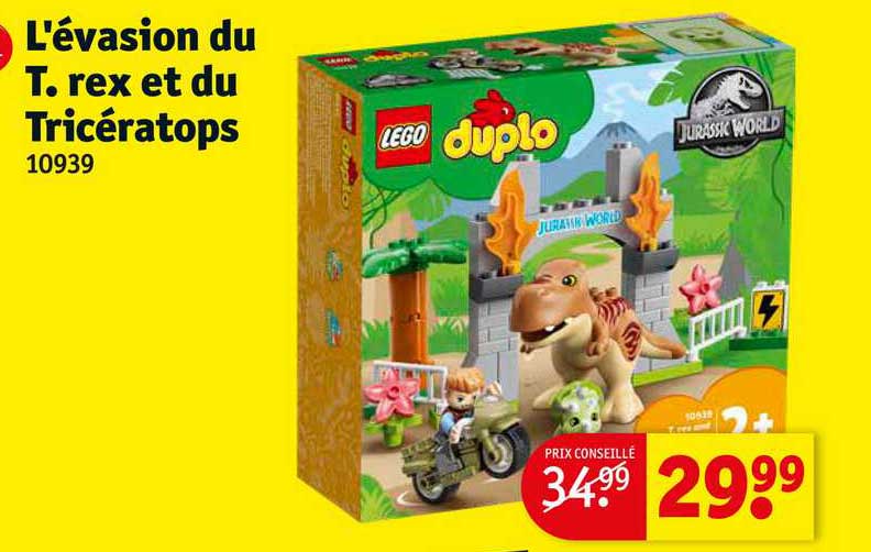 l'évasion du t. rex et du tricératops lego duplo