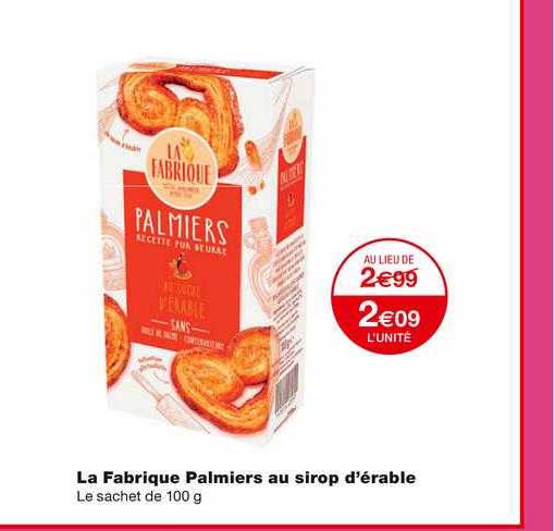 la fabrique palmiers au sirop d'érable