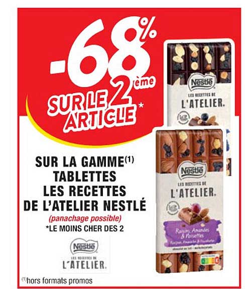 la gamme tablettes les recettes de l'atelier nestlé