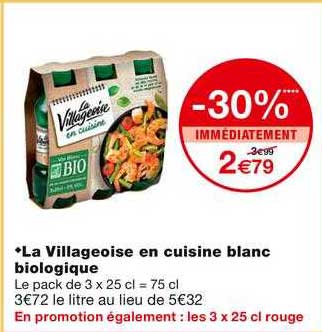 la villageoise en cuisine blanc biologique