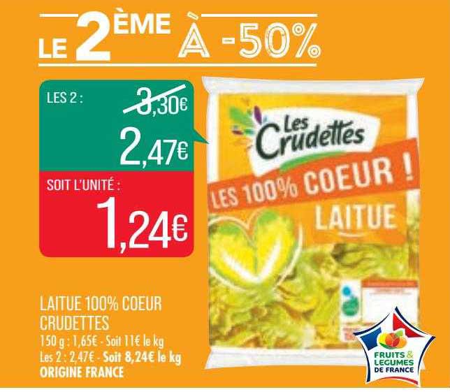 Laitue 100% Cœur Crudettes