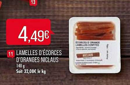lamelles d'écorces d'oranges niclaus