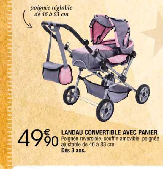 landau convertible avec panier