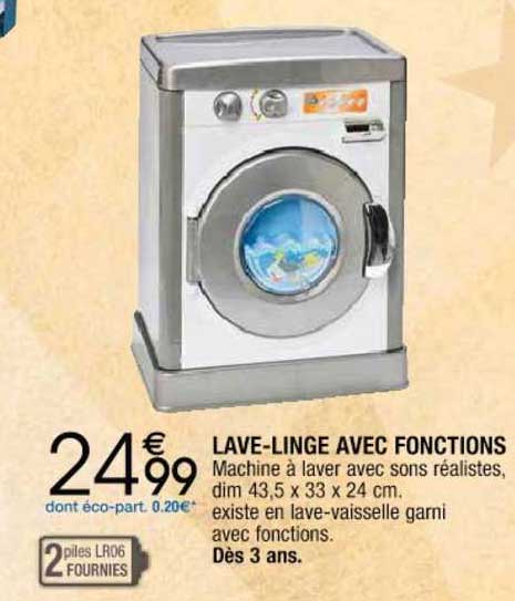 lave-linge avec fonctions