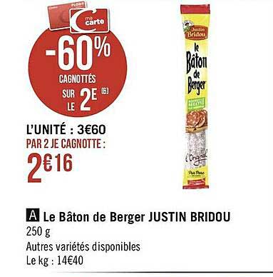 le bâton de berger justin bridou