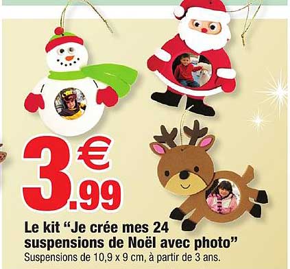 le kit "je crée mes 24 suspensions de noël avec photo"