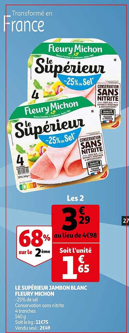 le supérieur jambon blanc fleury michon