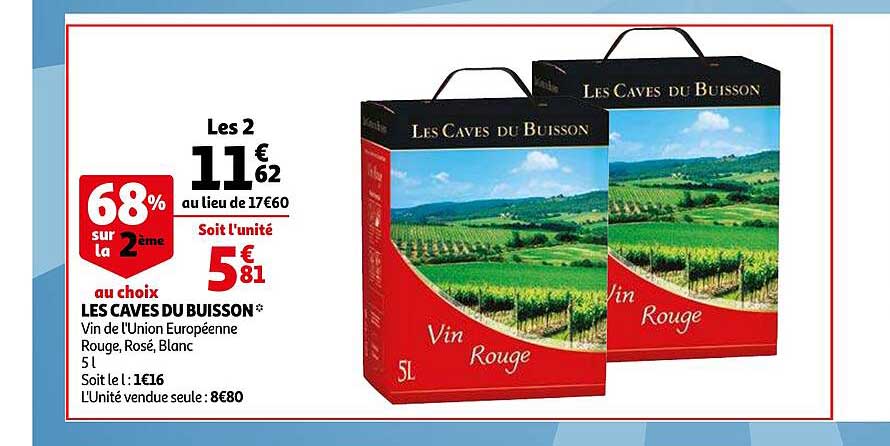 les caves du buisson vin de l'union européenne rouge, rosé, blanc