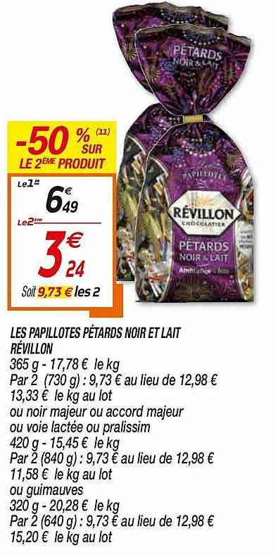 les papillotes pétards noir et lait révillon
