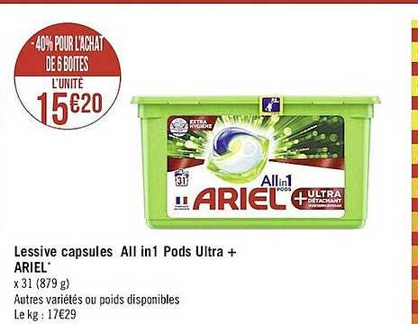 lessive capsules all in 1 pods ultra+ ariel