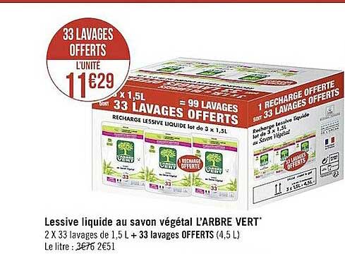 lessive liquide au savon végétal l'arbre vert
