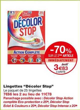 lingettes "décolor stop"