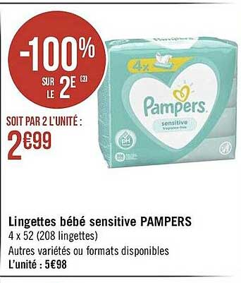 Lingettes Bébé Sensitive Pampers