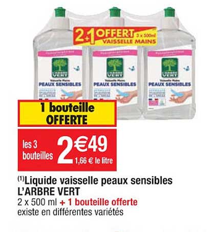 liquide vaisselle peau sensibles l'arbre vert