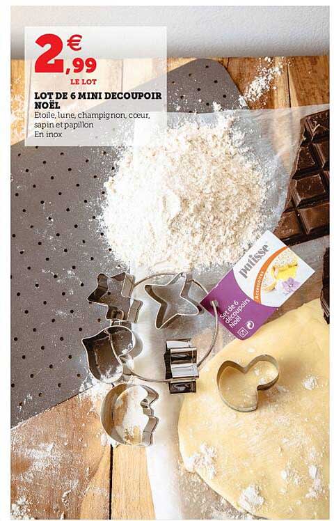 lot de 6 mini découpoir noël