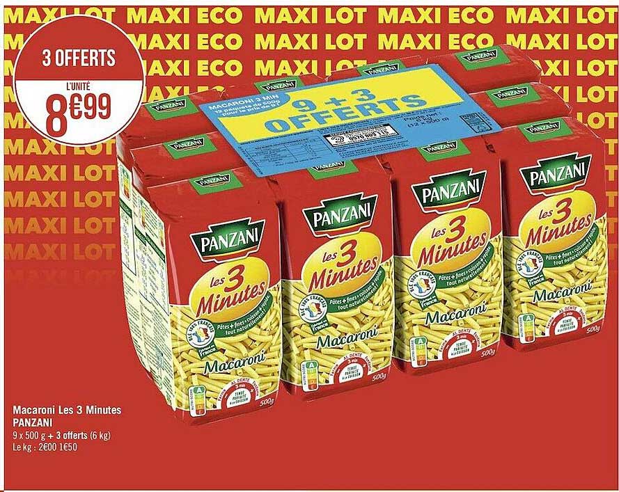 macaroni les 3 minutes panzani