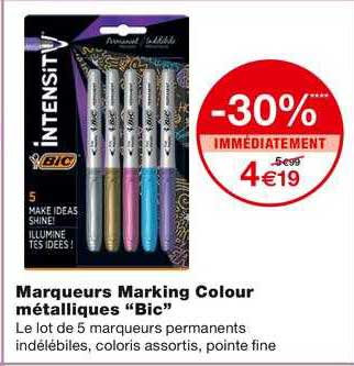 Marqueurs Marking Colour Métalliques "bic"