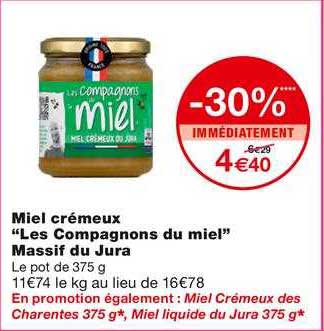 miel crémeux "les compagnons du miel" massif du jura