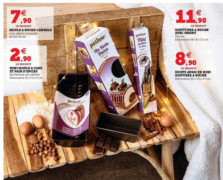 moule à buche cannelé, mini moule à cake et pains d'épice, mini gouttière à buche