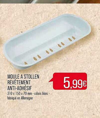 moule à stollen revêtement anti-adhésif