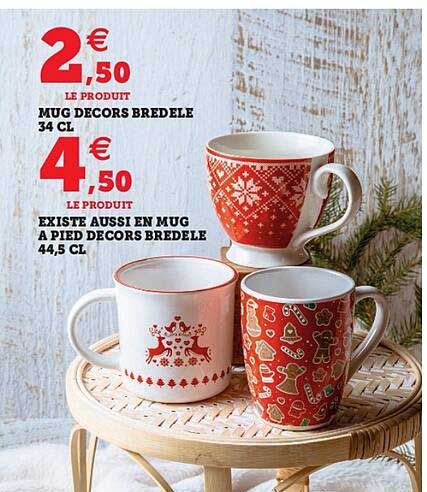 mug décors bredele, mug à pied décors bredele