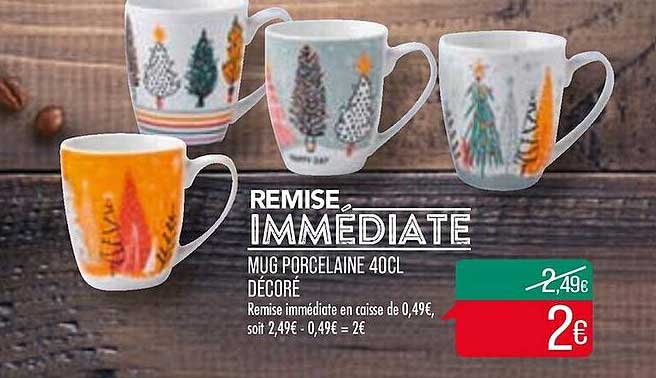 mug porcelaine 40cl décoré
