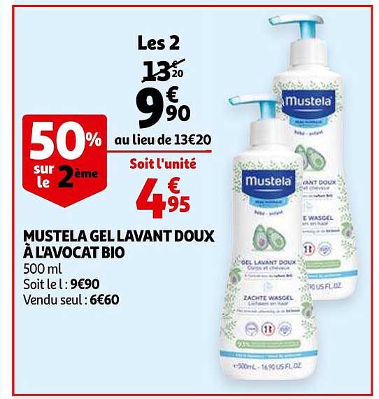 Mustela Gel Lavant Doux à L'avocat Bio