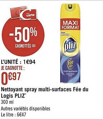 nettoyant spray multi-surfaces fée du logis pliz