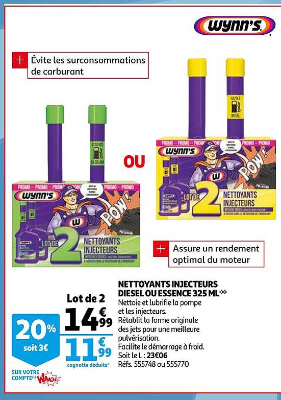 nettoyants injecteurs diesel ou essence 325 ml
