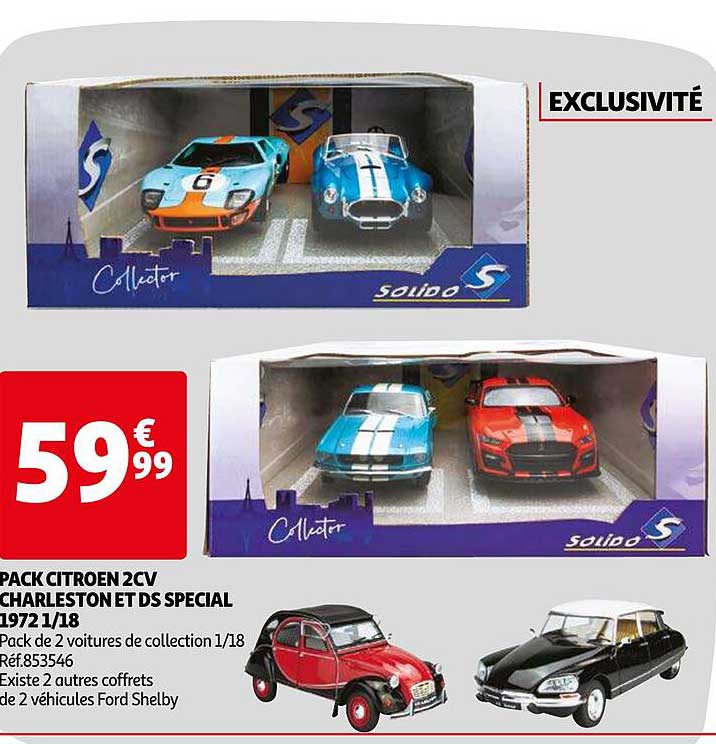 pack citroen 2cv charleston et ds spécial 1972 1-18