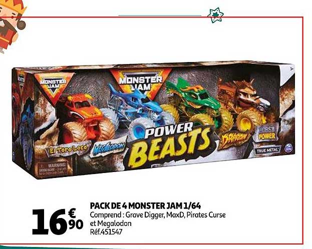 pack de 4 monster jam 1-64