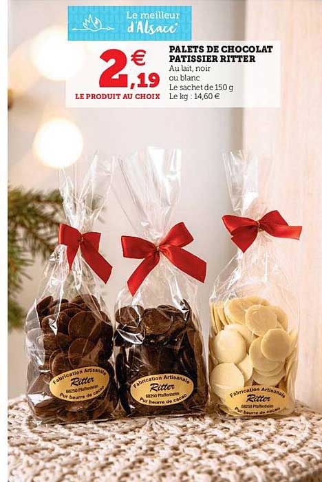 palets de chocolat pâtissier ritter