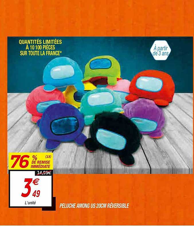 peluche among us 20cm réversible