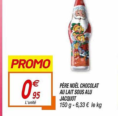 père noël chocolat au lait sous alu jacquot