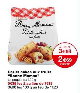 petits cakes aux fruits "bonne maman"