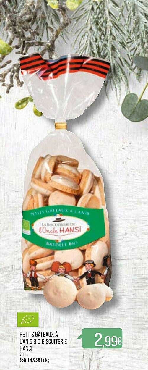 petits gâteaux à l'anis bio biscuiterie hansi