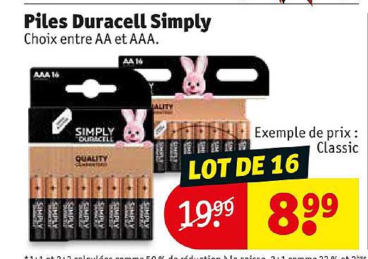 piles duracell simply