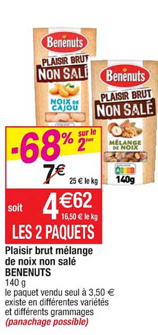 Plaisir Brut Mélange De Nox Non Salé Bénénuts