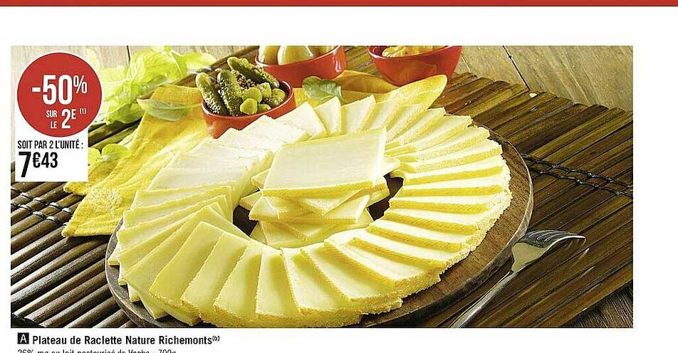 plateau de raclette nature richemonts