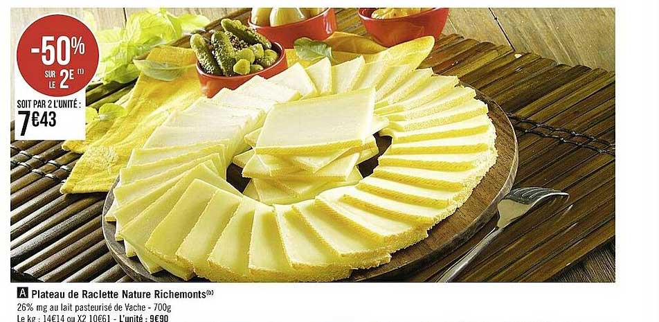 plateau de raclette nature richemonts