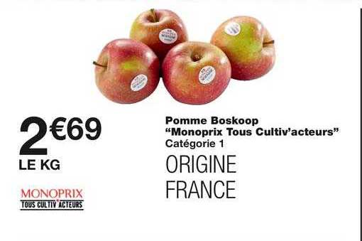 Pomme Boskoop "monoprix Tous Cultiv'acteurs"