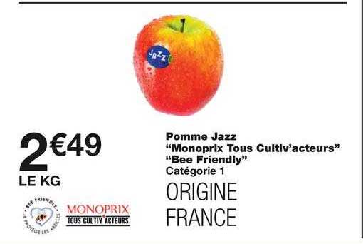 pomme jazz "monoprix tous cultiv'acteurs" "bee friendly"