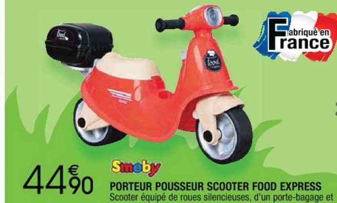 porteur pousseur scooter food express smoby