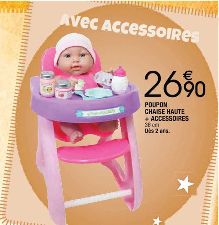 Poupon Chaise Haute + Accessoires