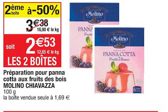préparation pour panna cotta aux fruits des bois molino chiavazza