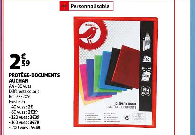 protège-documents auchan