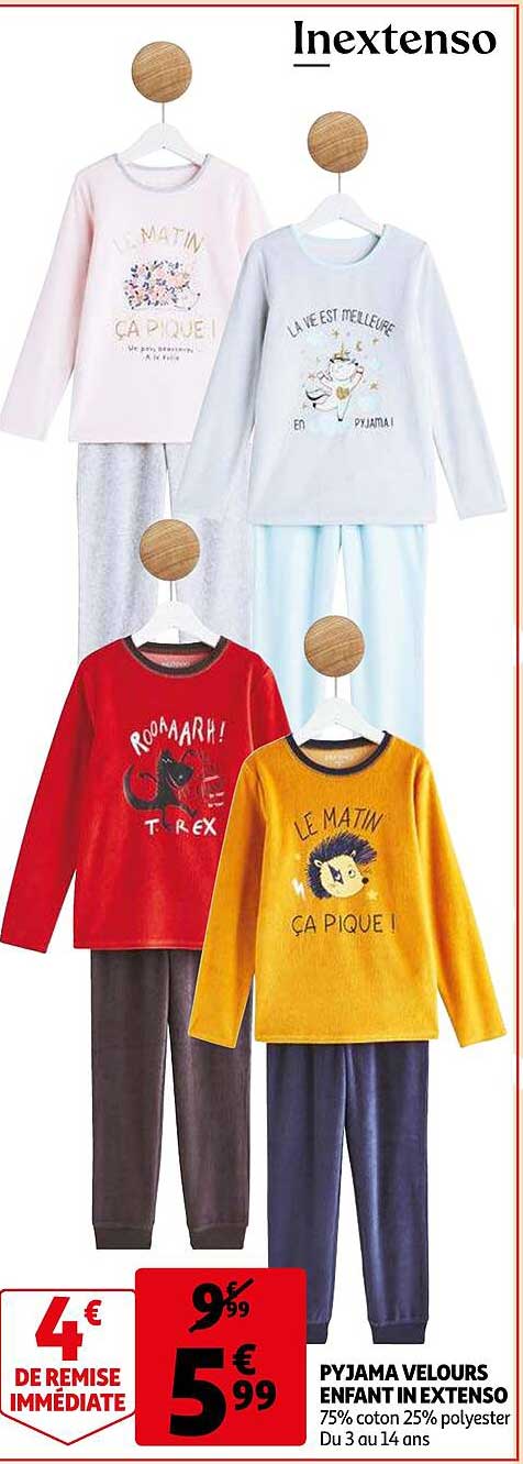 pyjama velours enfant in extenso