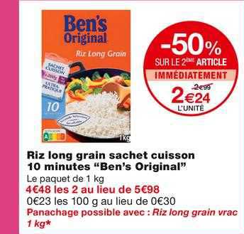 riz long grain sachet cuisson 10 minutes "ben's original"