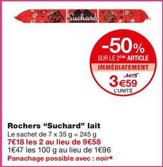 Rochers "suchard" Lait